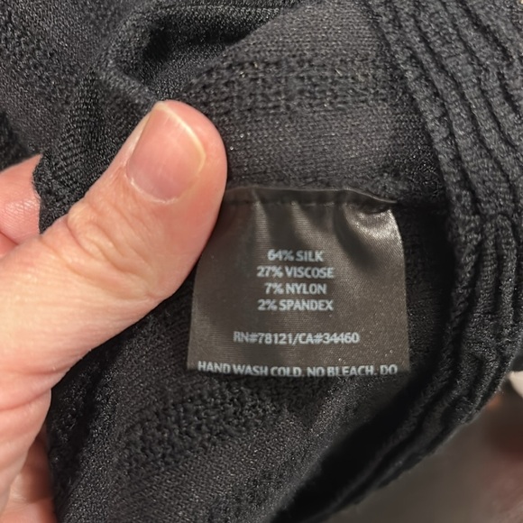 Eileen Fisher system silk Sheen Jacquard Black Stand Collar size Small - Picture 6 of 7